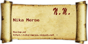 Nika Merse névjegykártya